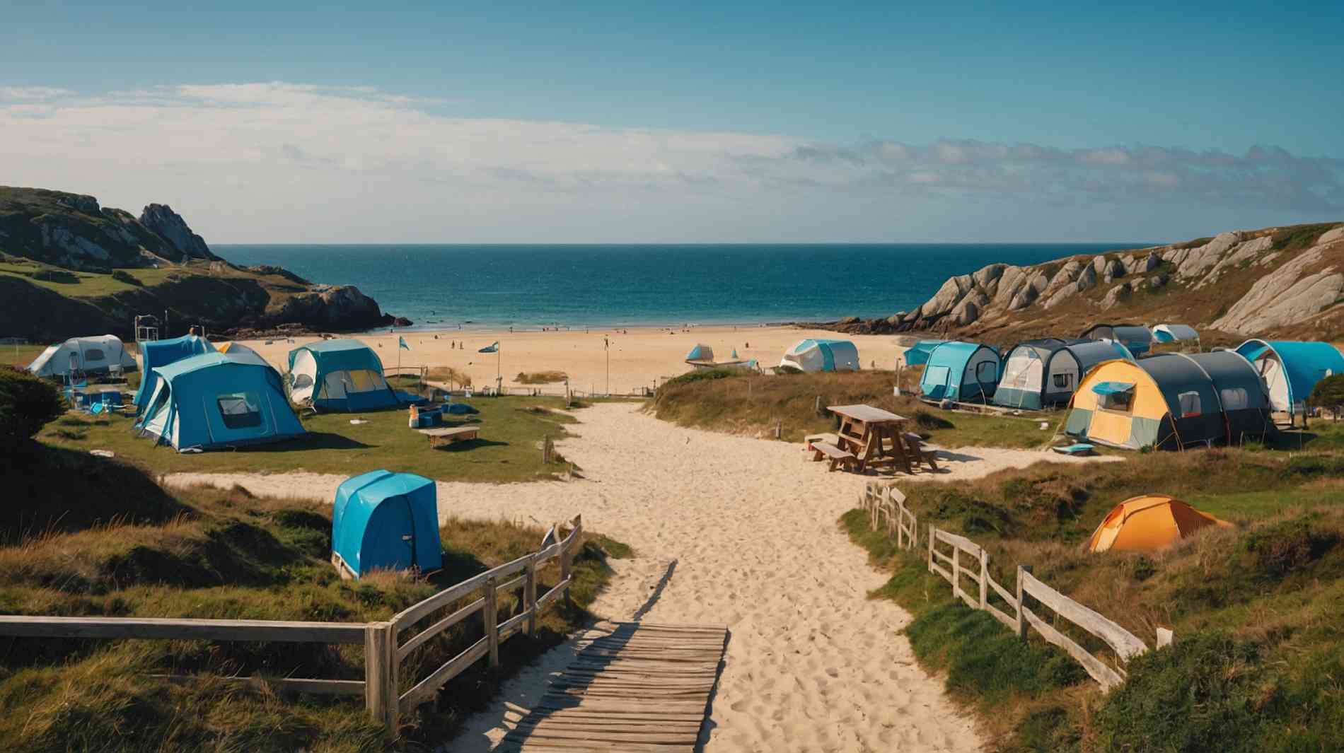 Campings pieds dans l'eau près des plages en Bretagne