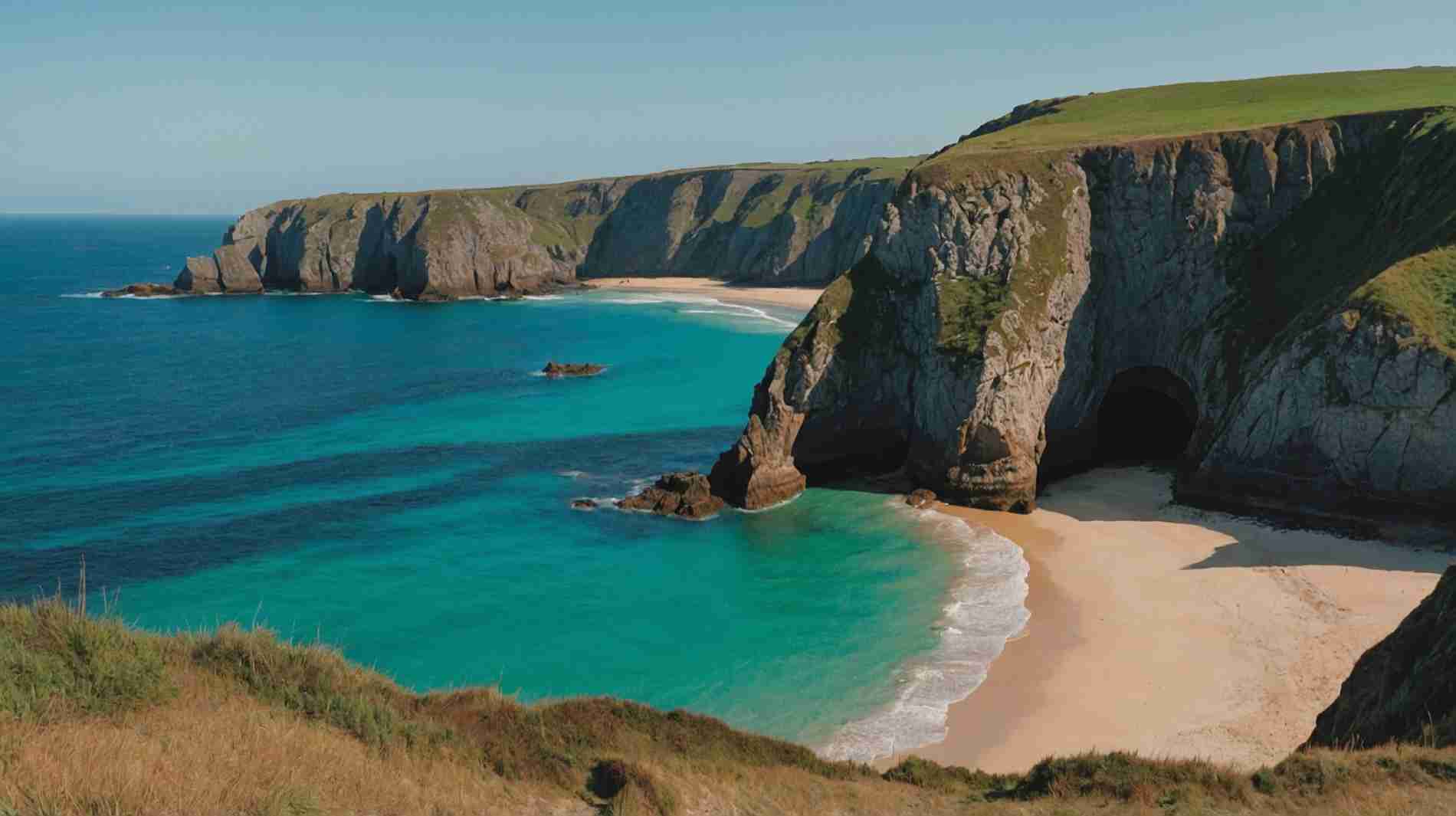 La côte sauvage de Belle-Île en mer dans le Morbihan en Bretagne